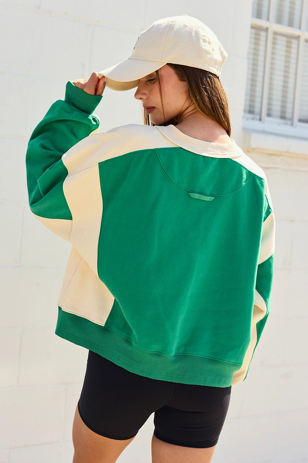 Green/Ivory Pullover Sweatshirt